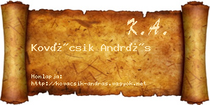 Kovácsik András névjegykártya