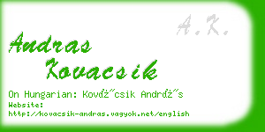 andras kovacsik business card